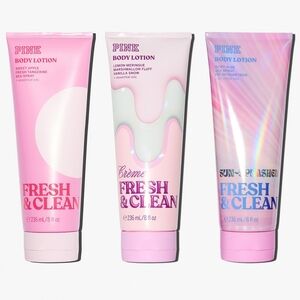 PINK Victoria's Secret Fresh & Clean Variety Lotion Set of 3 NEW